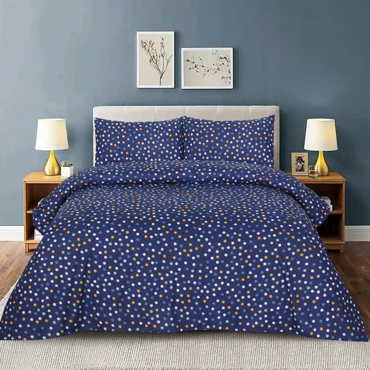 Navy Dottee - Bed Set - Windsorlino.com