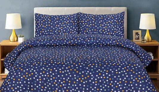Navy Dottee - Bed Set - Windsorlino.com