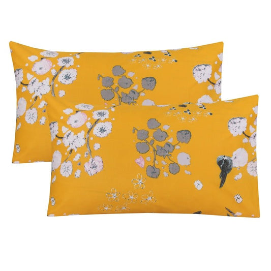 Ochre Floral - Pack of 2 Pillow Cases - Windsorlino.com