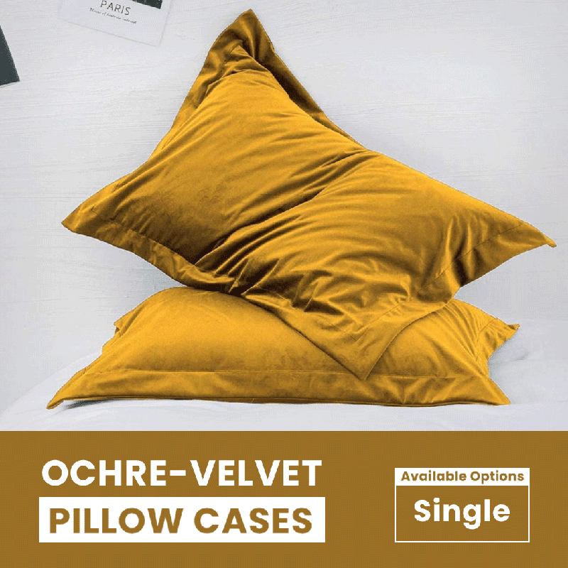 Ochre Velvet - Pillow Cases - Windsorlino.com