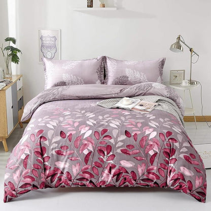 Pink Leaves - Bed Sheet Set - Windsorlino.com