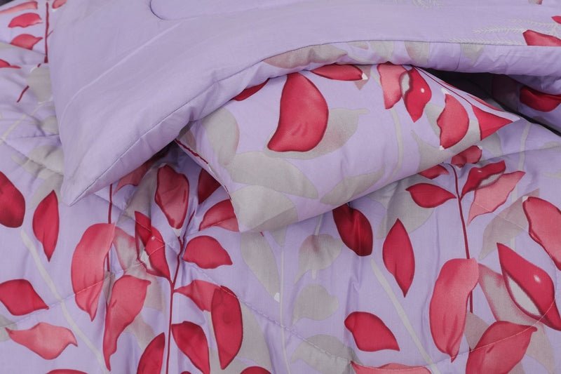 Pink Leaves - Winter Razai Set - Windsorlino.com