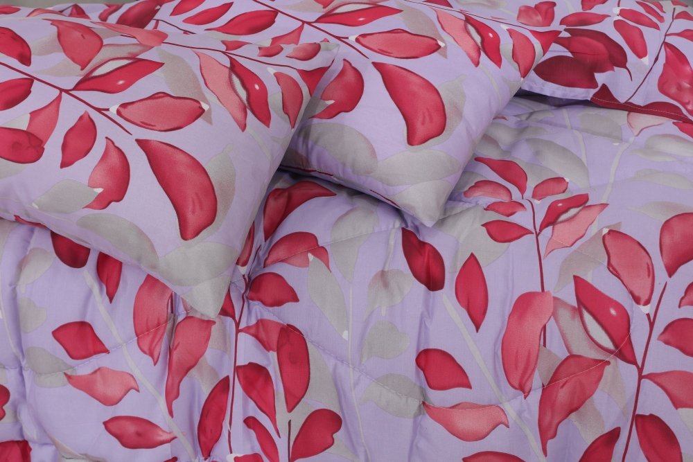 Pink Leaves - Winter Razai Set - Windsorlino.com
