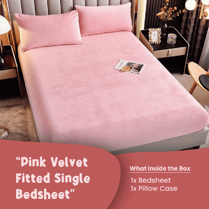 Pink Velvet - Luxury Fitted Sheet - Windsorlino.com