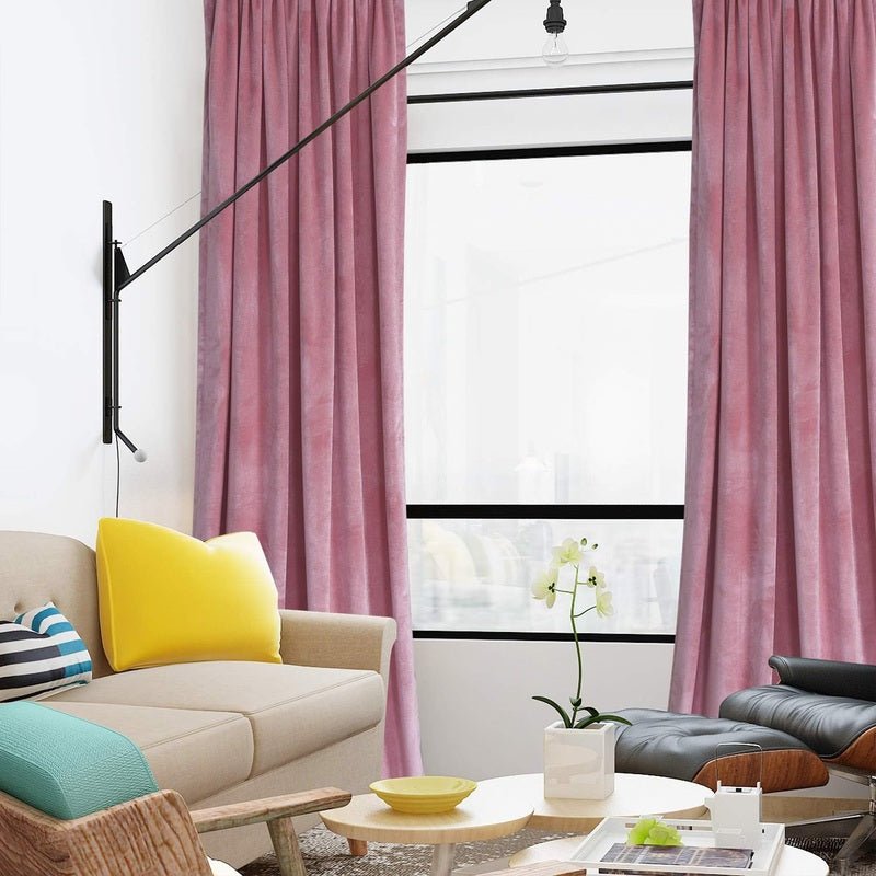 Pink - Velvet Window Curtains (Ultra Soft) - Windsorlino.com