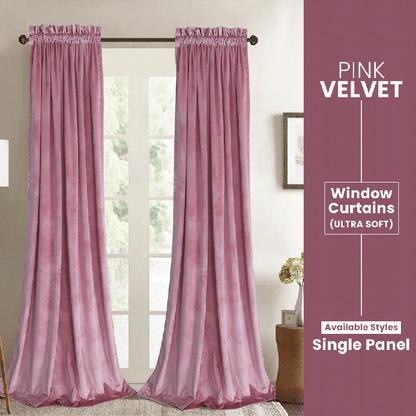 Pink - Velvet Window Curtains (Ultra Soft) - Windsorlino.com