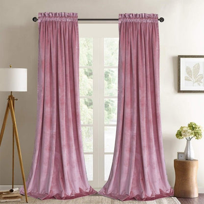 Pink - Velvet Window Curtains (Ultra Soft) - Windsorlino.com