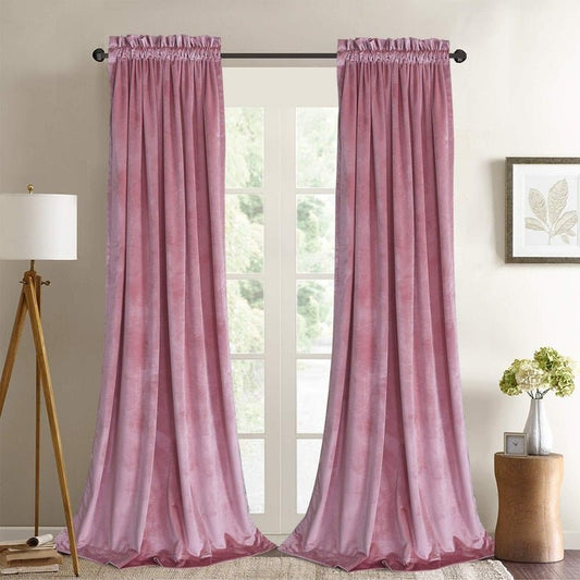 Pink - Velvet Window Curtains (Ultra Soft) - Windsorlino.com