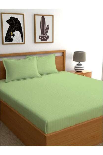 Pistachio Stripe - Luxury Fitted Sheet - Windsorlino.com