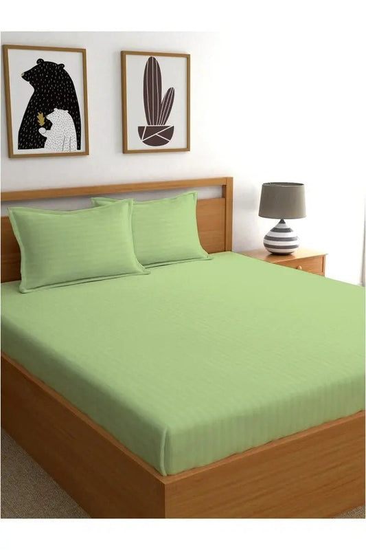 Pistachio Stripe - Luxury Fitted Sheet - Windsorlino.com