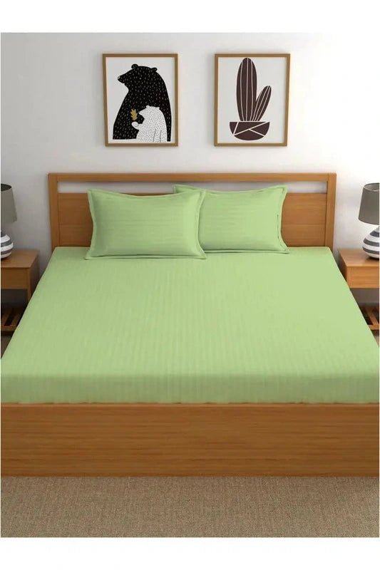 Pistachio Stripe - Luxury Fitted Sheet - Windsorlino.com