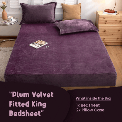 Plum Velvet - Luxury Fitted Sheet - Windsorlino.com