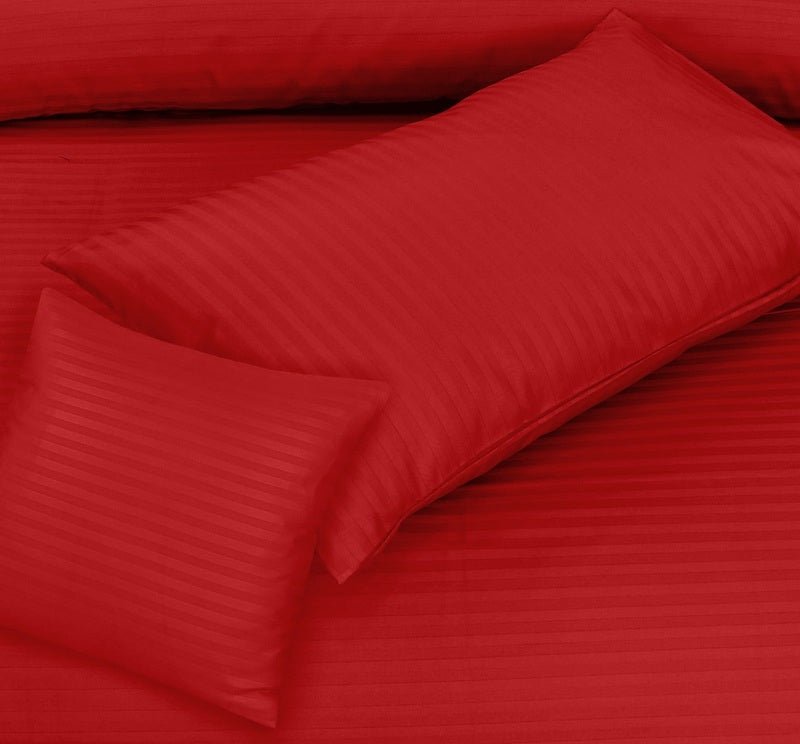 Red Stripe - Bed Set 6 Pcs (Luxury) - Windsorlino.com