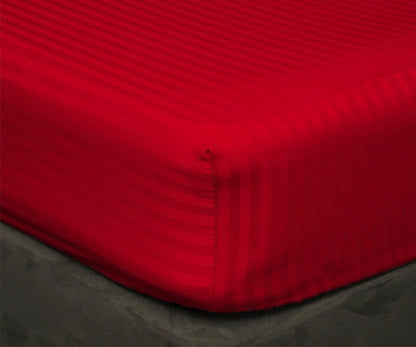 Red Stripe - Luxury Fitted Sheet - Windsorlino.com