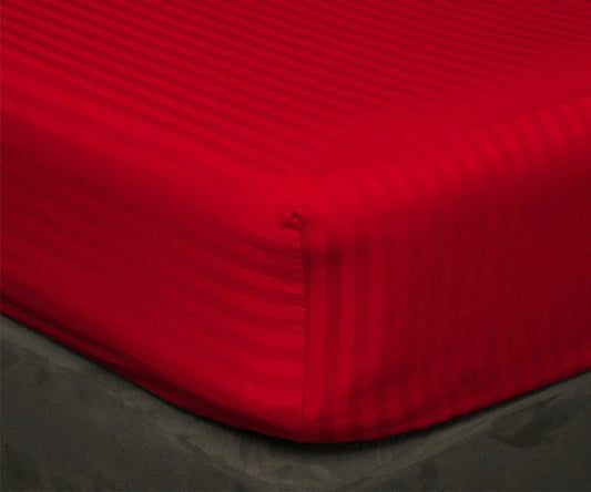Red Stripe - Luxury Fitted Sheet - Windsorlino.com