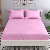 Pink Stripe Satin-Luxury Fitted Sheet