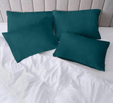 Teal Plain Pillow Case-Pack of 4