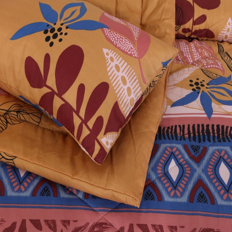 Tea Pink Geometrical - Winter Razai Set - Windsorlino.com