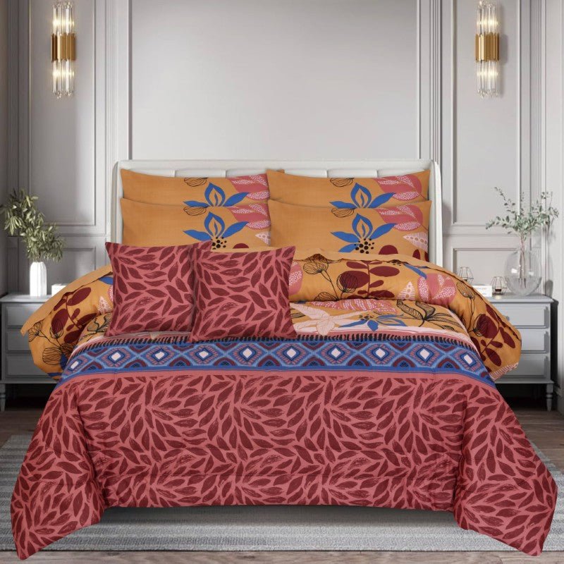 Tea Pink Geometrical - Winter Razai Set - Windsorlino.com