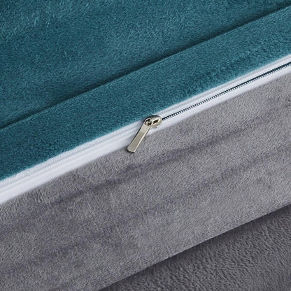 Teal & Grey Velvet - Reversible 9pcs Winter Razai Set (Luxury) - Windsorlino.com