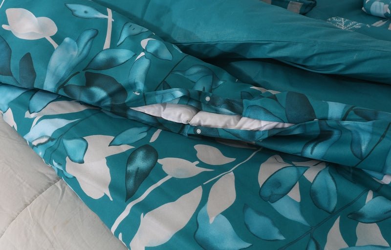 Teal Leaves - Bed Set - Windsorlino.com