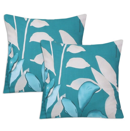 Teal Leaves - Cushion Covers Pack of Two - Windsorlino.com