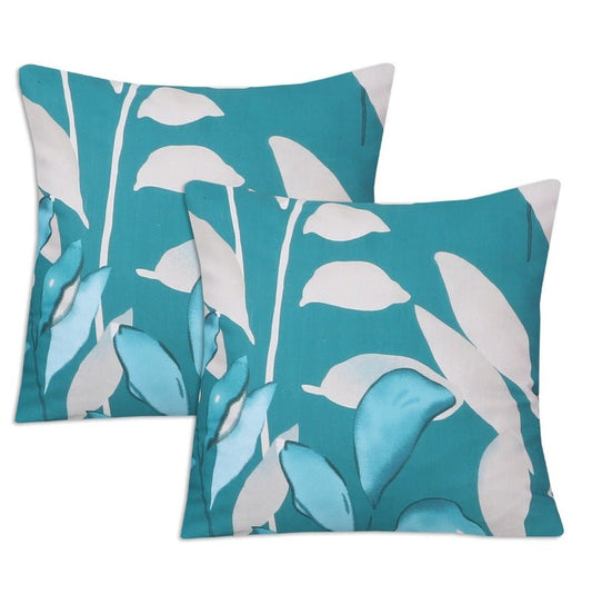 Teal Leaves - Cushion Covers Pack of Two - Windsorlino.com