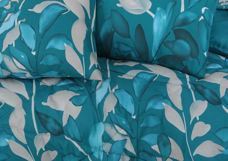 Teal Leaves - Winter Razai Set - Windsorlino.com