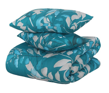Teal Leaves - Winter Razai Set - Windsorlino.com