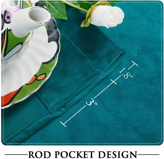 Teal - Velvet Window Curtains (Ultra Soft) - Windsorlino.com