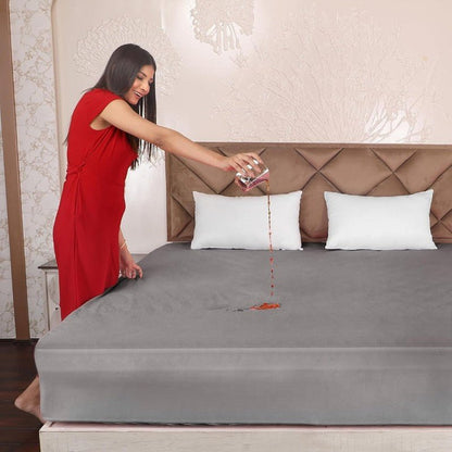 Water Proof - Fleece Mattress Protector (Grey) - Windsorlino.com