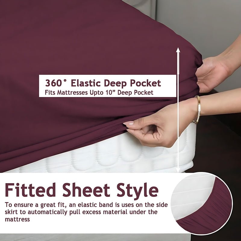 Water Proof - Fleece Mattress Protector (Plum) - Windsorlino.com