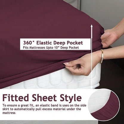 Water Proof - Fleece Mattress Protector (Plum) - Windsorlino.com