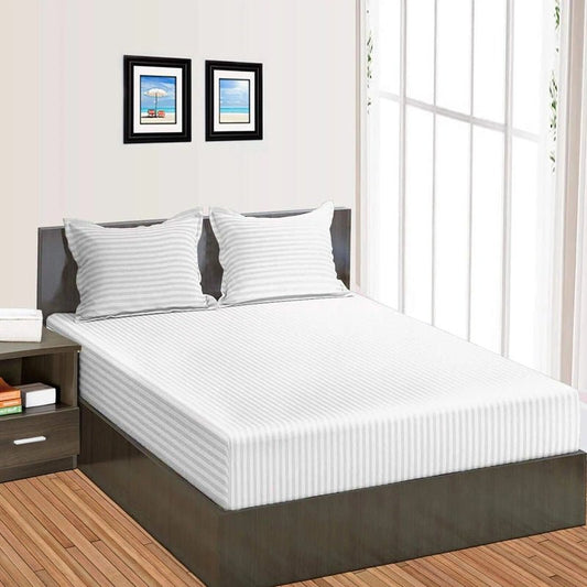 White Stripe - Luxury Fitted Sheet - Windsorlino.com