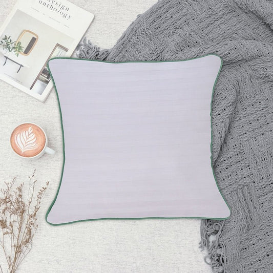 White Stripes (Green Piping) - Cushion Covers Pack of Two - Windsorlino.com
