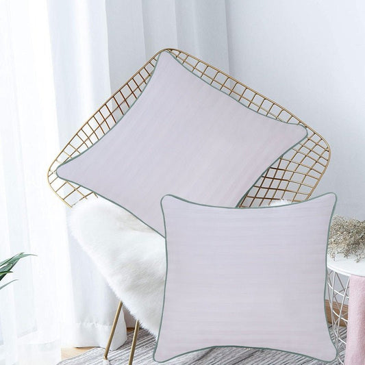 White Stripes (Green Piping) - Cushion Covers Pack of Two - Windsorlino.com