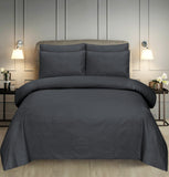 Grey Stripe Satin-Bed Sheet Set