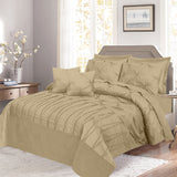 V Pin Tuck Imperial Beige-Bed Set (Luxury)