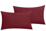 Maroon Stripes-Pack of 2 Pillow Cases (Luxury)