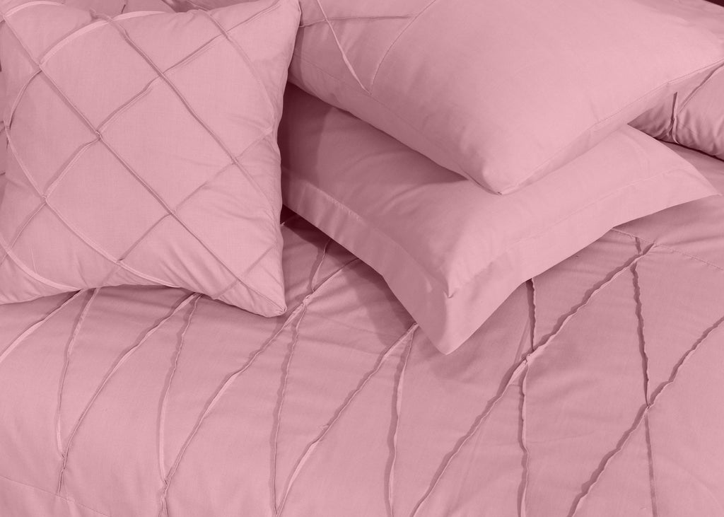 Sammy Cross Pleated Imperial Pink-Bed Set (Luxury)
