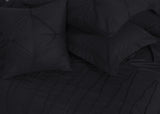 V Pin Tuck Imperial Black-Bed Set (Luxury)