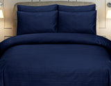 Blue Stripe Satin-Bed Sheet Set