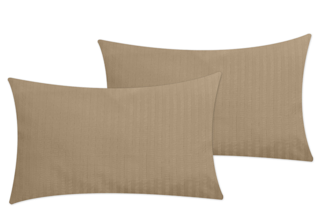 Sunset Gold Stripes-Pack of 2 Pillow Cases (Luxury)