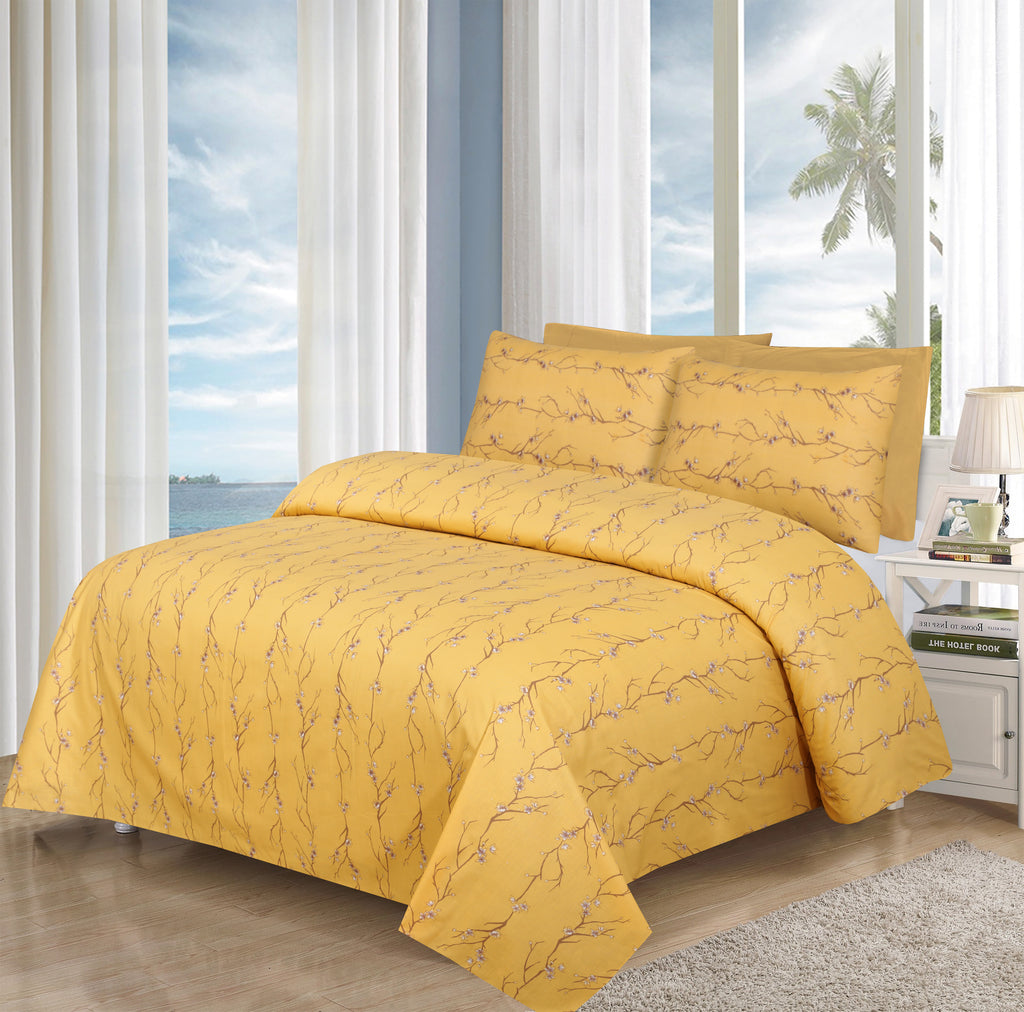 Turmeric Floral-Bed Sheet Set