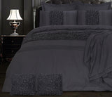 Cuddly Imperial Charcoal Grey-Bed Set 8 Pcs (Luxury)