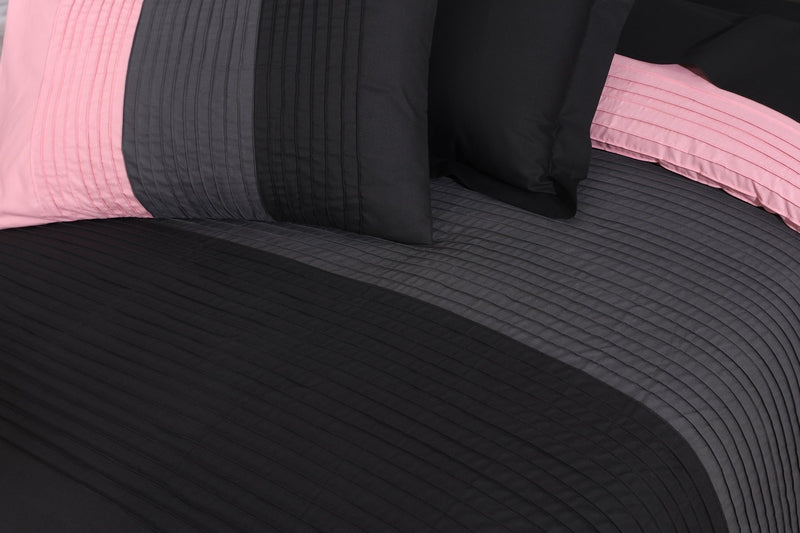 black sheets on bed
