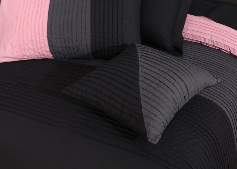 black sheets on bed