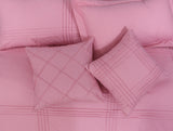 Pin Tuck Pleated Imperial Pink-Bed Set 8 Pcs (Luxury)