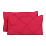 Diamond Pin Tuck (Hot Pink)-Pack of 2 Pillow Cases