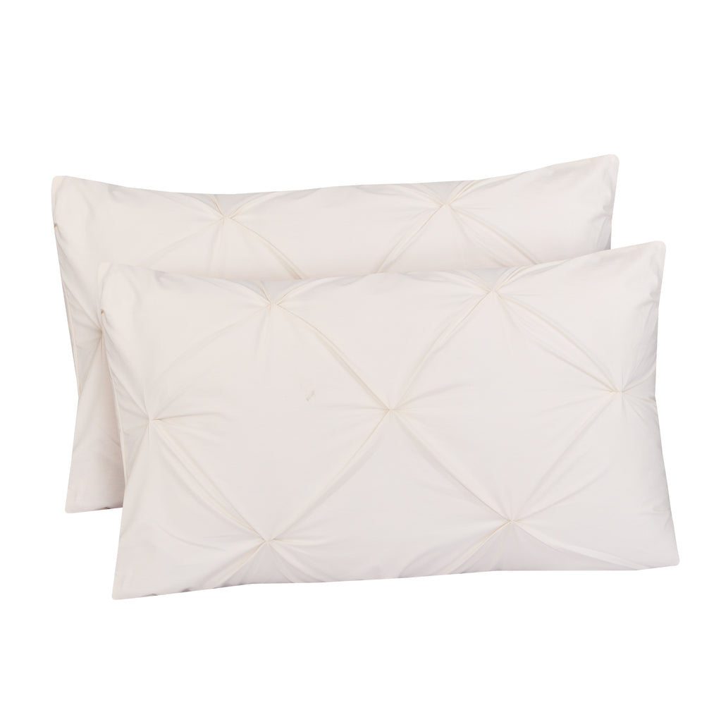 Diamond Pin Tuck (Cream)-Pack of 2 Pillow Cases